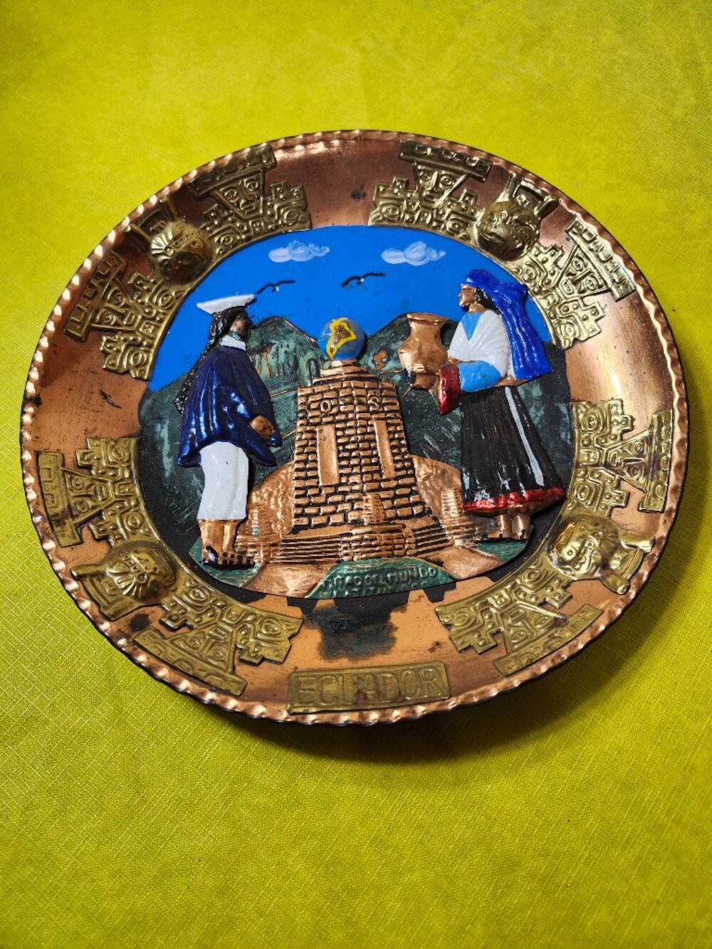 Collectible Copper Plate From Ecuador